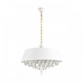 8374/6 CLASSI LN латунь/белый/прозрачный, металл/текстиль/хрусталь Люстра подвесная E27 6*60W 220V MITRIM