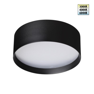 359599 OVER NT25 000 черный Светильник накладной светодиодный с переключ. цв. температуры IP20 LED 24W 220-240V 3000К\4000К\6000К ORBIS