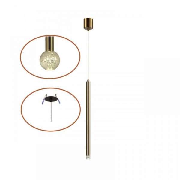 4374/3LA HIGHTECH ODL26 Подвесной светильник  золото/хрустальн. стекло/металл IP20 LED 3W 400Лм 3000K 220-240V FIANO