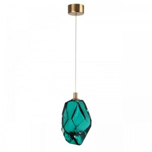 7110/4LA L-VISION ODL25 Подвесной светильник зеленый/бирюз. стекло/металл IP20 LED 4W 300Лм 3000K 200° 220V GEMME