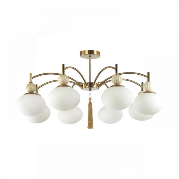 8272/8C NEOCLASSI латунь/бежевый/белый, металл/керамика/стекло Люстра потолочная Е14 8*40W 220V GLORIYA