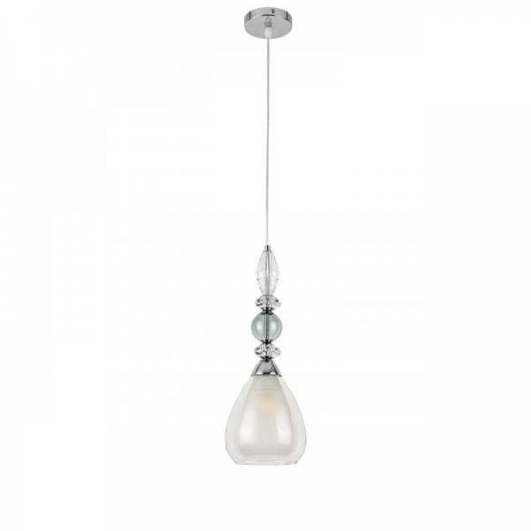 8293/1A MODERNI хром/белый/прозрачный, металл/стекло/хрусталь Подвес E27 1*60W 220V GANNA