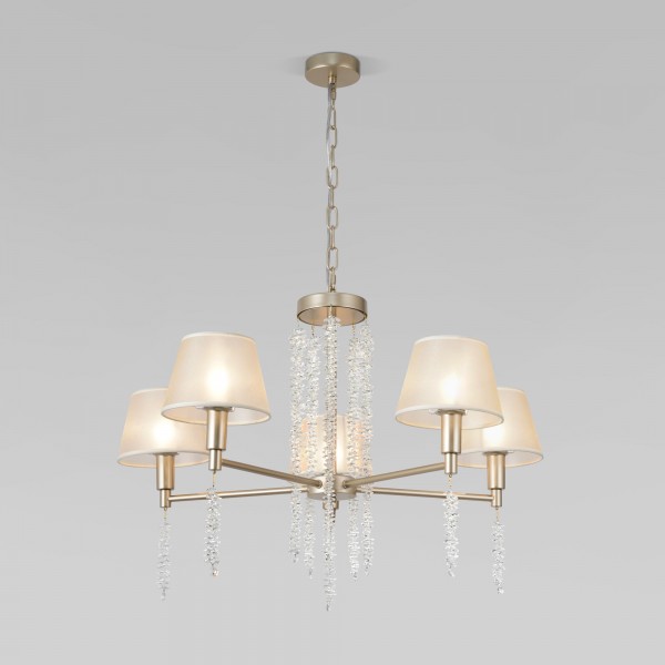 Подвесная люстра с тканевыми абажурами 60148/5 матовое золото