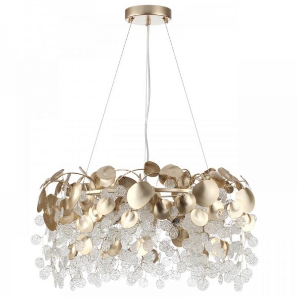 5104/8 CLASSIC ODL26 золотистый/прозрачный металл/стекло Люстра E14 8*40W 220В IP20 COINS