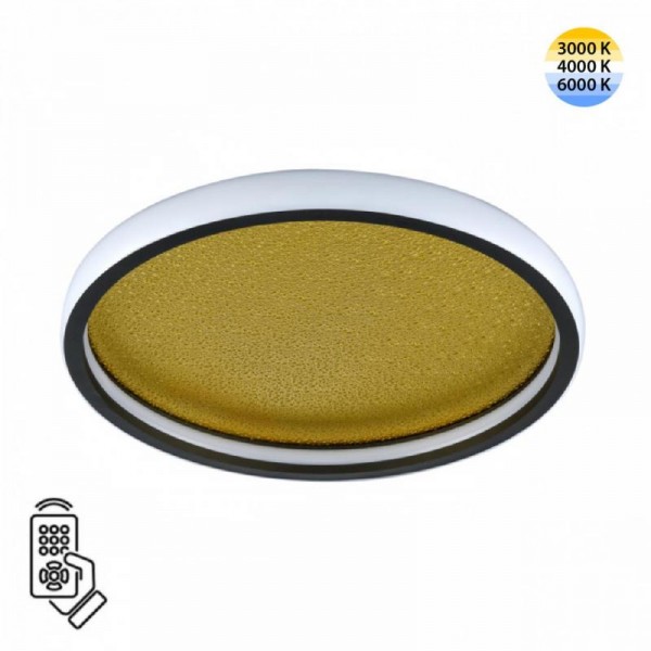 7736/60L MITRA LED SN 069 Светильник металл/акрил/белый/золотой/черный LED 60Вт 3000-6000К D450 IP20 пульт ДУ SHIMMERS