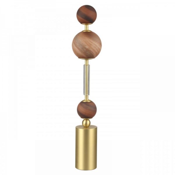 5457/4TL MODERN ODL_EX26 светлая сатин.латунь/белый/бежевый/коричневый/металл/стекло Настольная лампа LED x 4W 2500K CALLISTO