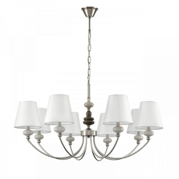 8283/8 CLASSI никель/белый, металл/керамика/текстиль Люстра Е14 8*40W 220V KENTUKI