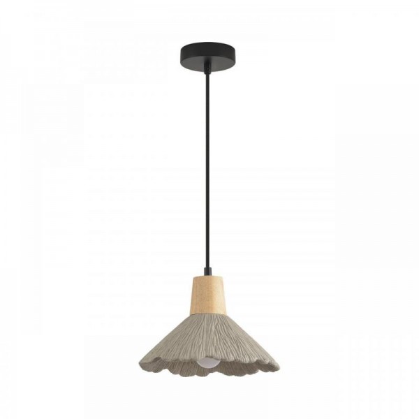 8351/1A SUSPENTIONI черный/серый/бежевый, металл/дерево/цемент Подвес E27 60W 220V EOLIANA