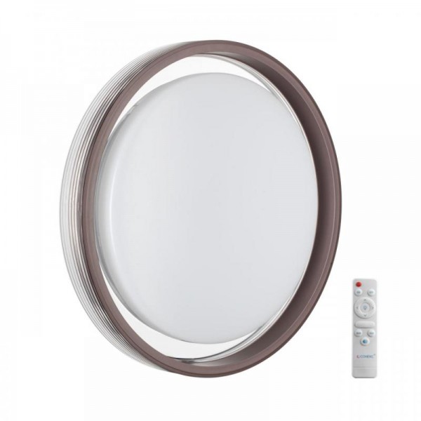 7698/DL MARON SN 148 Светильник пластик/кофе/прозрачный LED 48Вт 3000-6000K D475 IP43 пульт ДУ MEDEN