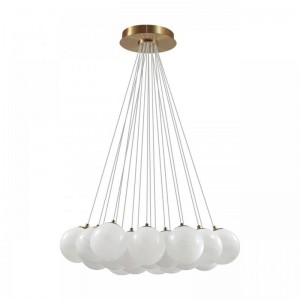 7109/19 MIDCENT ODL26 Подвесной светильник металл/стекло/бронза/белый E14 19*5W  220-240V MAGIA