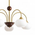 8323/5C MODERNI LN латунь/белый, металл/стекло/дерево Люстра потолочная E27 5*60W 220V LARINA
