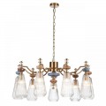 5414/9 MODERN ODL_EX26 античная бронза/терракот/синий/бежевый/коричневый/металл/керамика Люстра E14 9*40W TERRA