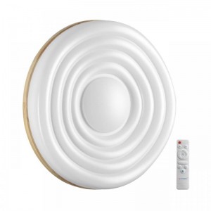 7674/DL PALE SN 202 белый/натуральное дерево LED 48Вт 3000-6000К D388 IP43 пульт ДУ FASS WOOD