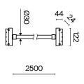 Трековый светодиодный светильник Maytoni Technical Tau TR101-2-50W4K-B