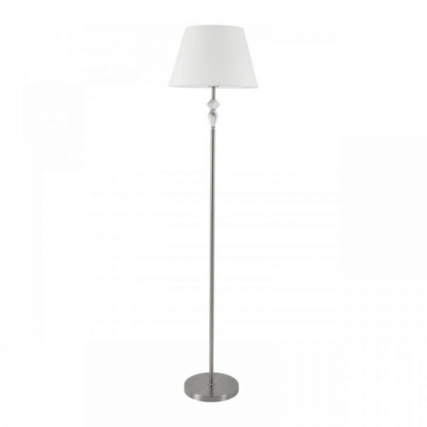 8274/1F CLASSI никель/белый/серый, металл/керамика/ткань Торшер Е27 1*60W 220V VERMONT