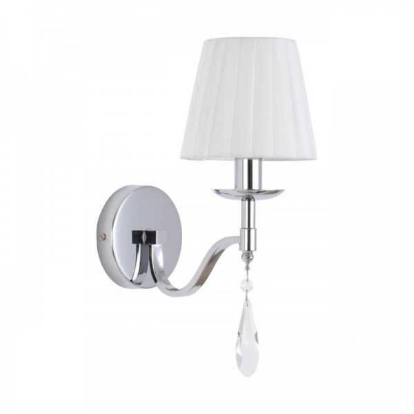 8316/1W CLASSI хром/белый, металл/хрусталь/текстиль Бра E14 1*40W 220V MAGDA