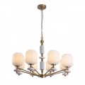 8334/8 MODERNI бронза/белый, металл/керамика/стекло Люстра E27 8*40W 220V ALEGRA