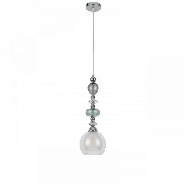 8294/1A MODERNI хром/белый/прозрачный, металл/стекло/хрусталь Подвес E27 1*60W 220V GANNA