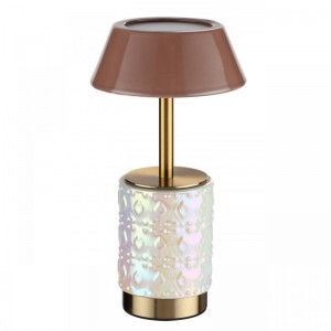 5454/6TL L-VISION ODL_EX26 светлая бронза/кофейный/жемчужный/металл/керамика Настольная лампа беспроводная LED*6W 3000K LULU