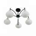 8273/5C NEOCLASSI черный, серый/белый металл, керамика/стекло Люстра потолочная Е14 5*40W 220V GLORIYA