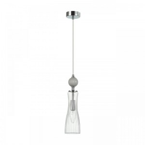 8269/1A NEOCLASSI хром/серый/прозрачный, металл/керамика/стекло Подвес Е14 1*40W 220V EMILY