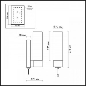 Подсветка для зеркал Odeon Light Drops Tingi 2660/1W