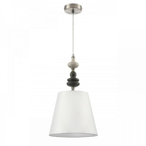 8283/1A CLASSI никель/белый, металл/керамика/текстиль Подвес Е14 1*40W 220V KENTUKI