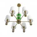8337/6 MODERNI бронза/белый/зеленый, металл/стекло/текстиль Люстра E14 6*40W 220V ILMIRA