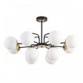 8375/12C MODERNI LN черный/латунь/белый, металл/стекло Люстра потолочная E27 12*60W 220V ELRONA