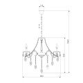 Подвесная люстра Eurosvet Veletta 10108/8 белый/прозрачный хрусталь Strotskis