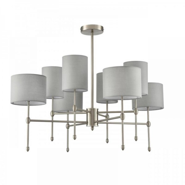 8262/8C CLASSI LN26 металл/текстиль, никель/серый Люстра потолочная E14 8*40W 220V LATTI