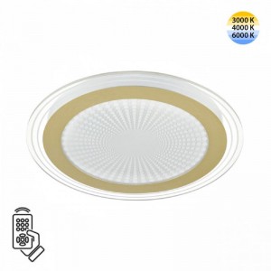 7738/80L MITRA LED SN 071 Светильник металл/акрил/белый/золотой/прозрачный LED 80Вт 3000-6000К D480 IP20 пульт ДУ PROMISE