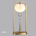 5432/1T MODERN ODL_EX26 золотой(под латунь)/стекло/кисточка/агат Настольная лампа E14 1*40W FIOLENT