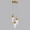 8276/3A MODERNI латунь/прозрачный, металл/стекло Подвес Е14 3*40W 220V DENVER