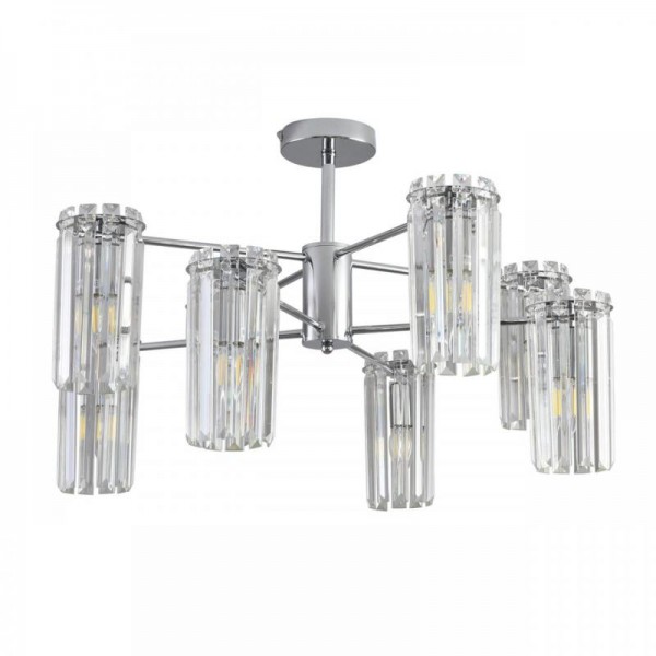 8348/8C CLASSI хром/прозрачный, металл/хрусталь Люстра подвесная E14 8*40W 220V FAVLA