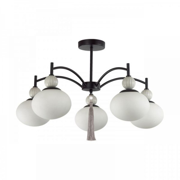 8273/5C NEOCLASSI черный, серый/белый металл, керамика/стекло Люстра потолочная Е14 5*40W 220V GLORIYA