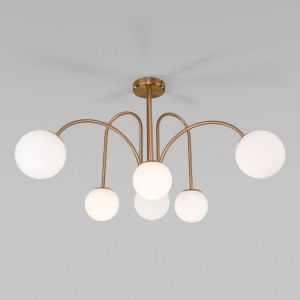 Потолочная люстра со стеклянными плафонами Smart 30177/6 латунь Smart