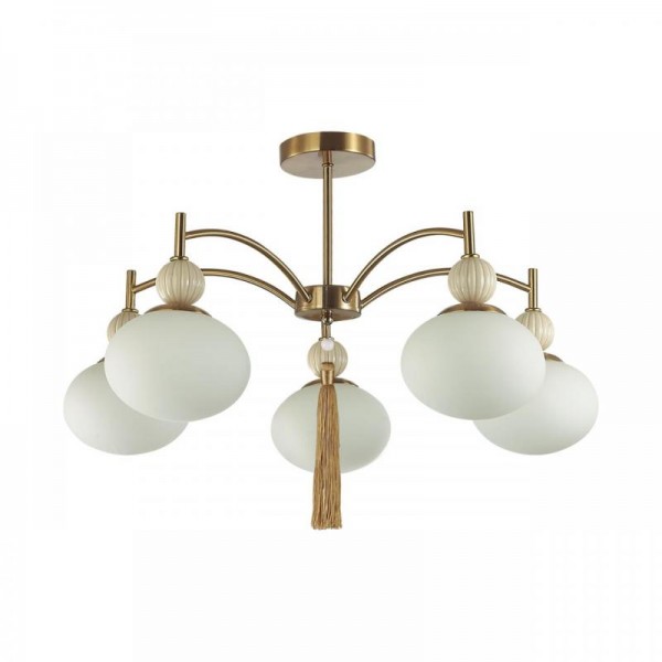 8272/5C NEOCLASSI латунь/бежевый/белый, металл/керамика/стекло Люстра потолочная Е14 5*40W 220V GLORIYA