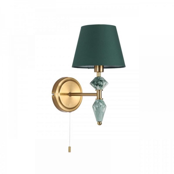 8275/1W CLASSI латунь/зеленый, металл/керамика/ткань Бра Е14 1*40W 220V VERMONT