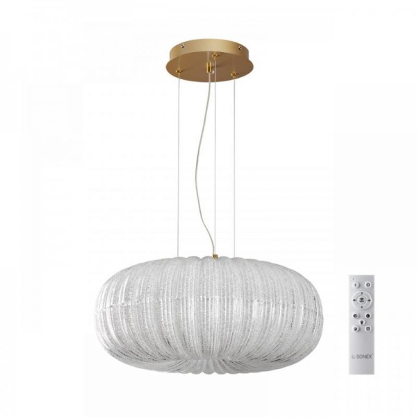 7720/48L PIKO LED SN 031 Светильник металл/стекло/прозрачный/золотой LED 48Вт 3000-6500K D500 IP20 пульт ДУ ANGELO