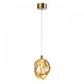 7111/4LB L-VISION ODL25 Подвесной светильник  золотистый/янтарное стекло/металл IP20 LED 4W 300Лм 3000K 200° 220V GEMME