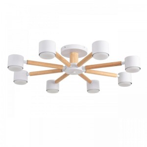 8306/8C COMFI белый, дерево/металл Светильник потолочный GX53 LED 8*7W 220V VUDI