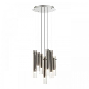 5061/32LA PENDANT ODL24 455 серебристый/дымчатый/металл/стекло Люстра каскадная LED 7*4W 3000K SHINY