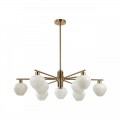8278/9 MODERNI латунь/белый, металл/стекло Люстра Е14 9*40W 220V CARMELA