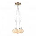 7109/7 MIDCENT ODL26 Подвесной светильник  металл/стекло/бронза/белый IP20 E14 7*5W  220-240V MAGIA