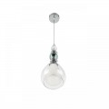 8293/1A MODERNI хром/белый/прозрачный, металл/стекло/хрусталь Подвес E27 1*60W 220V GANNA