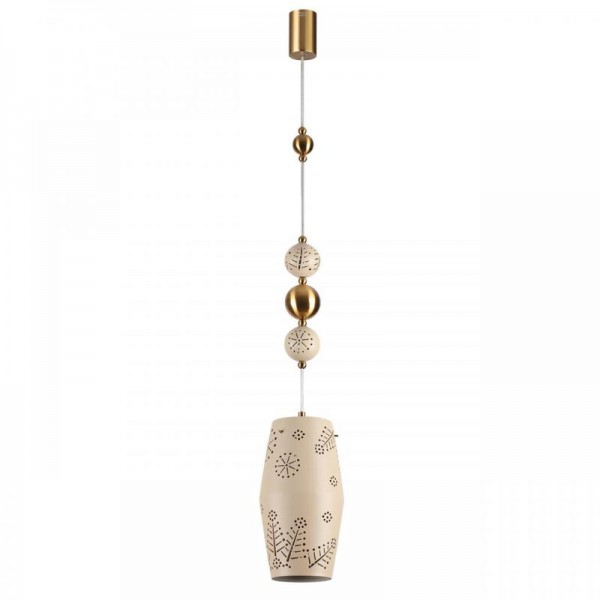 5444/1 PENDANT ODL_EX26 бежевый/античная бронза/металл/керамика Подвес E27 1*40W KARELIA
