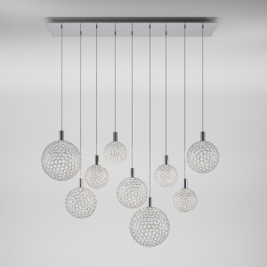 Подвесной светодиодный светильник с металлическими плафонами 90353/9 хром