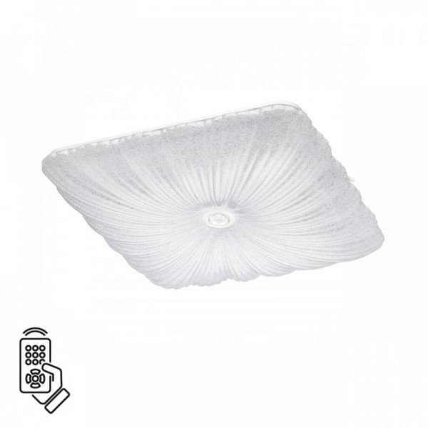 7730/72L PIKO LED SN Светильник металл/пластик/белый/прозрачный LED 72Вт 3000-6000K 490х490 IP20 пульт ДУ FORTUNA