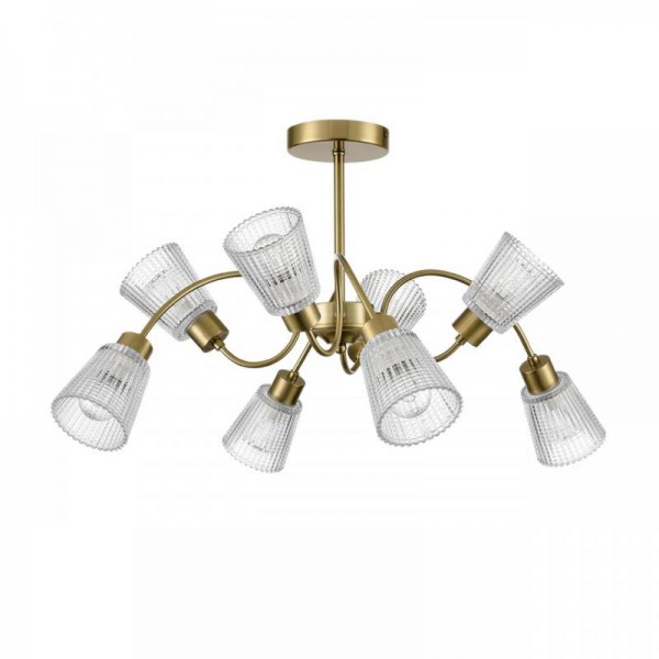 8154/8C COMFI LN25 медный/прозрачный, металл/стекло Потолочный светильник Е14 8*40W 220V IMANA